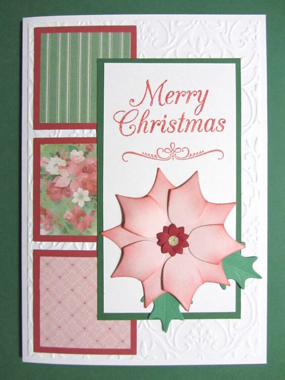Pink Poinsettia Christmas Card