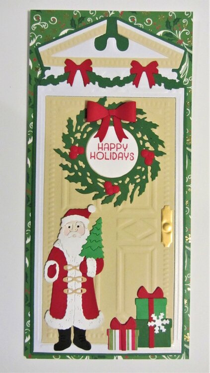 Door with Woodland Santa Slim Card