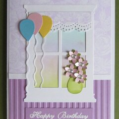 Lavender Window Birthday Card