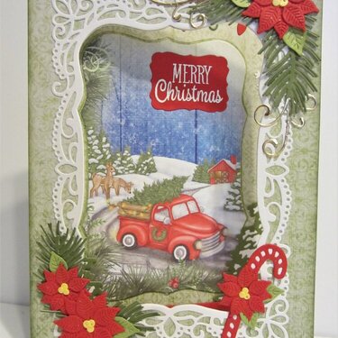 Open Frame Christmas Card with Truck
