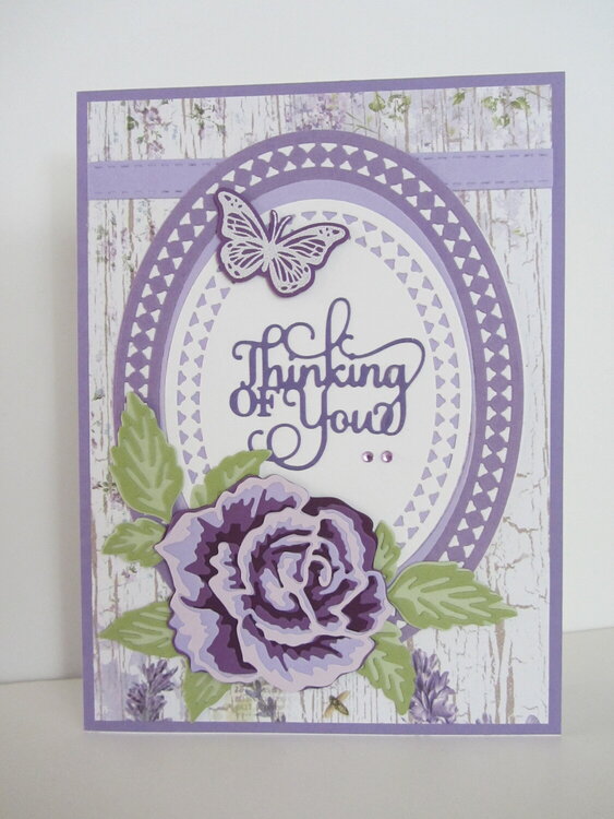 Sympathy Card with Large Purple Rose