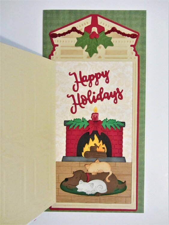 Santa Door Slim Card with Pets