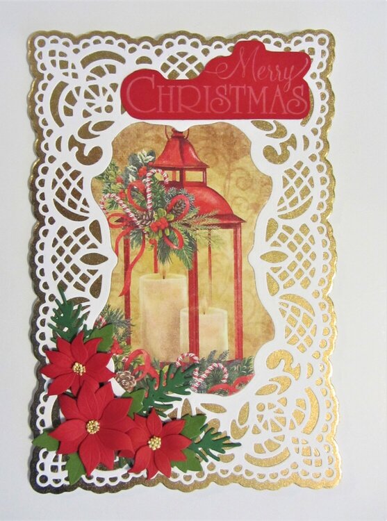 Victorian Frame Christmas Card with Lantern