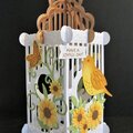 Yellow Floral Bird Cage Cards