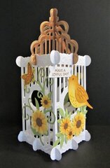 Yellow Floral Bird Cage Cards
