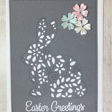 Filigree Bunny Easter Card