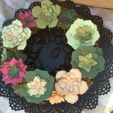 paper cactuses wreath or center piece