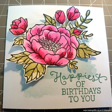 Watercolour Birthday Blooms Card