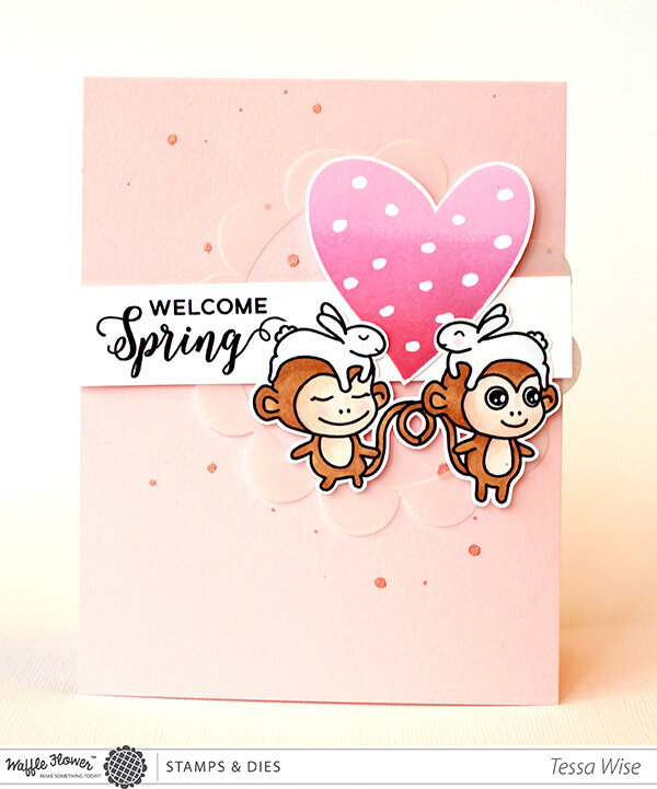 Welcome Spring Monkey Card