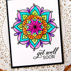 Rainbow Lacy Flowers Card