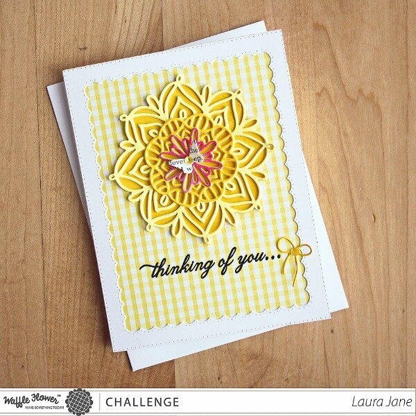 Thinking of You Lacy Flowers Card