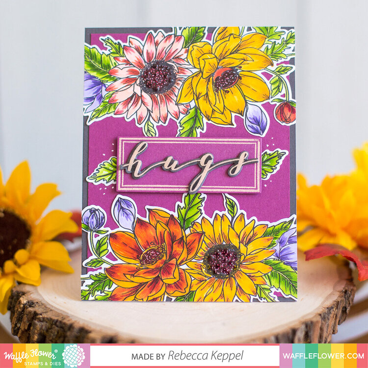 Sunflower Love Card with Simply Said 1 Hugs word