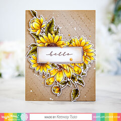 Sunflower Love Card with Diamond Texture background