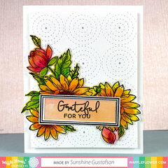 Sunflower Love Card with Circle Texture Background