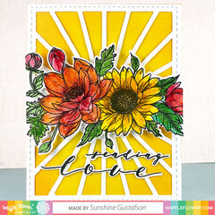 Sunflower Love Card with Sun Shine Panel background