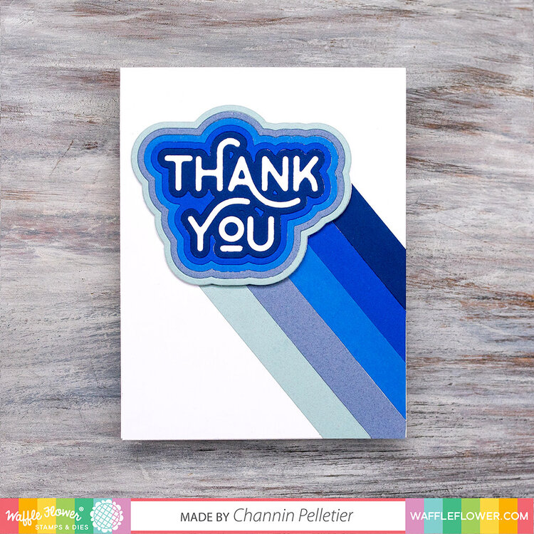 Rainbow Thank you ombre card