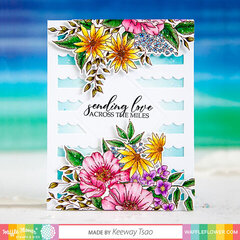 Blossoms Card with the Sweet Scallops Background