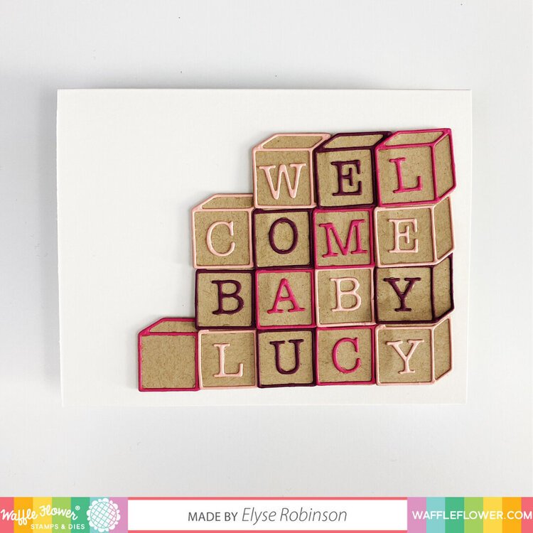 Wooden Block Baby Card