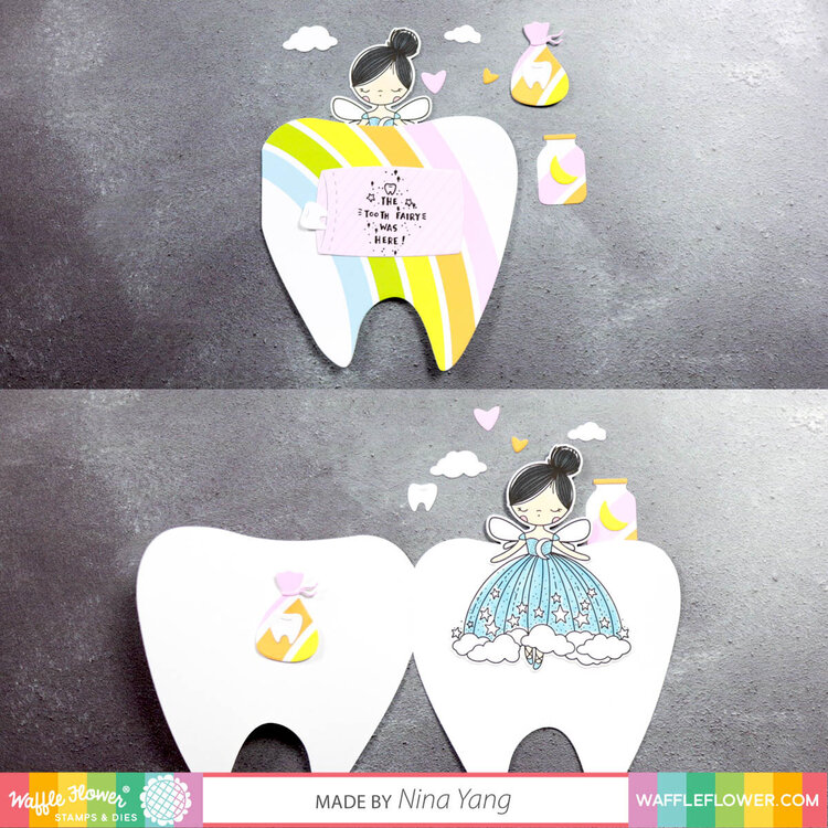 Tooth-Shaped rainbow card