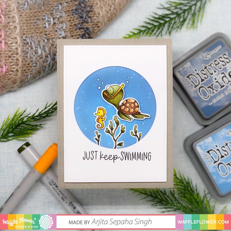 Just Keep Swimming Encouragement Card