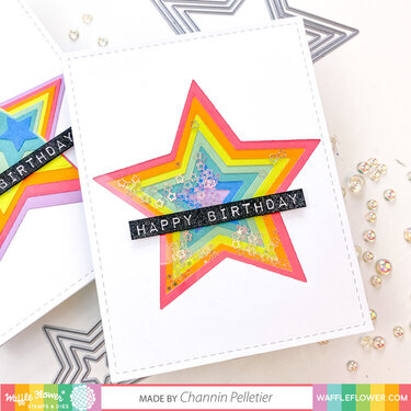 Rainbow Stacked Shaker Star Card