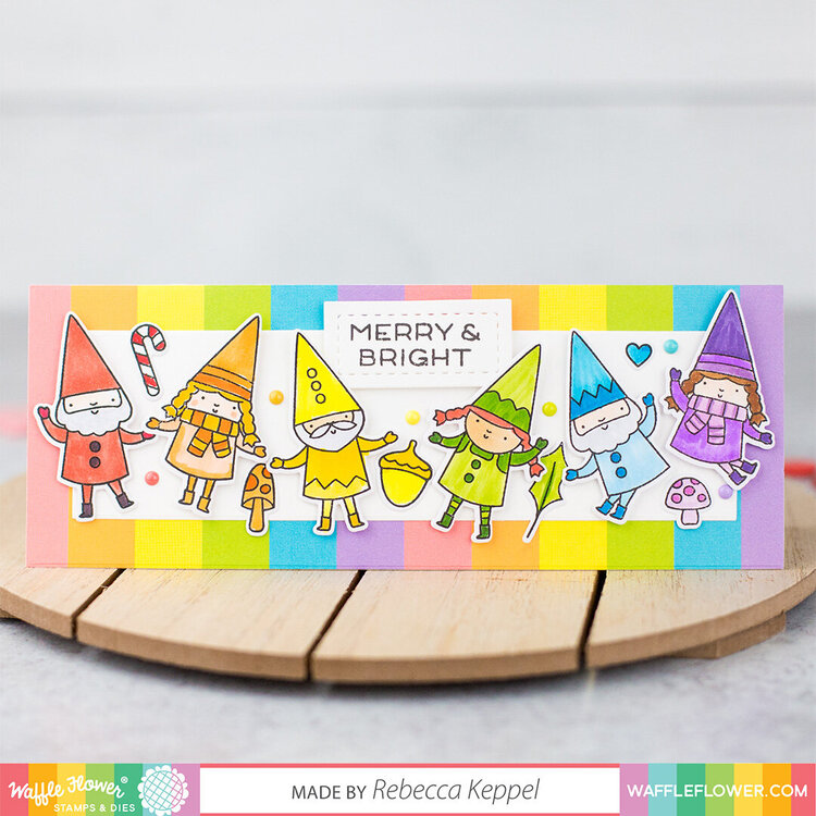 Happy Gnomes Rainbow Holiday Card