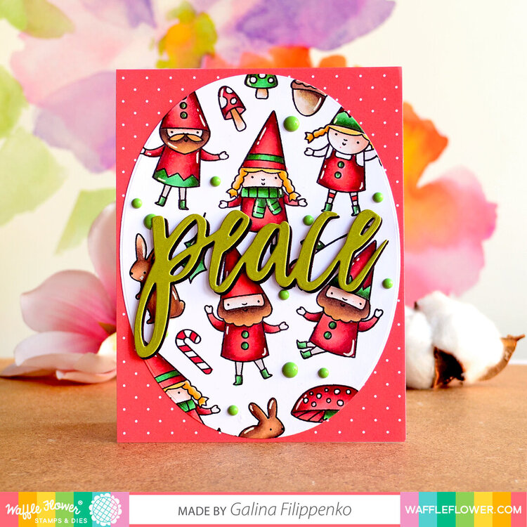 Peaceful gnomes card