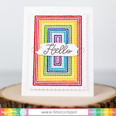 Stitched Rainbow Hello Card