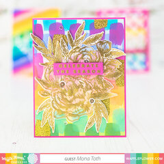 Glitzy Rainbow Floral Card