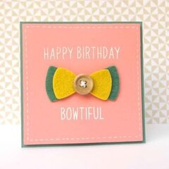 Felt bow birthday card