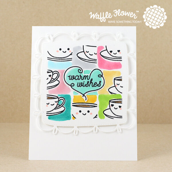 Warm Wishes and Doily Square Card
