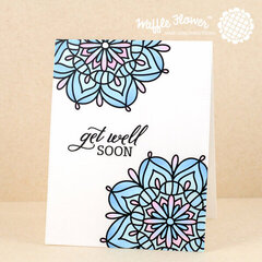 Get Well Soon Lacy Flowers Card