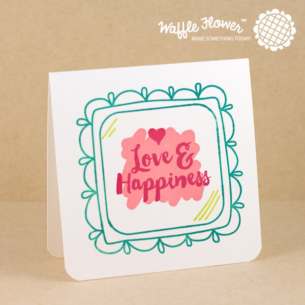 Love &amp; Happiness Doily Square Card