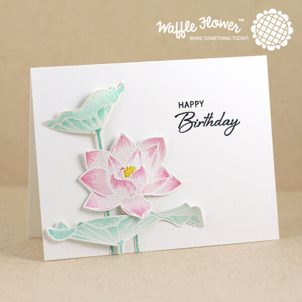 Lotus Happy Birthday Card