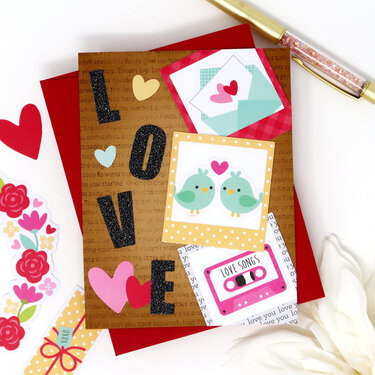Cute Love Card using Ephermera