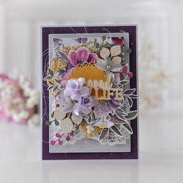 A card with flowers