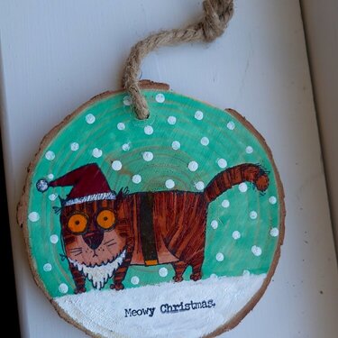 Snarky Cat Christmas Ornament