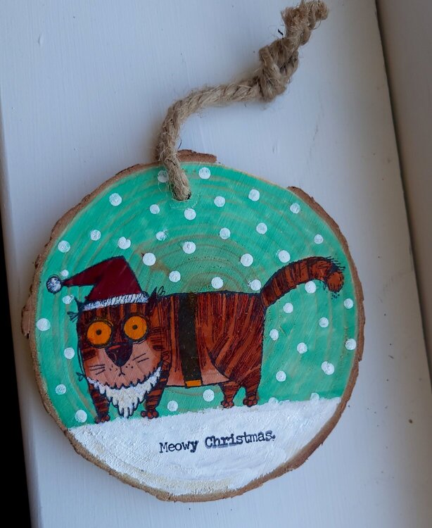 Snarky Cat Christmas Ornament