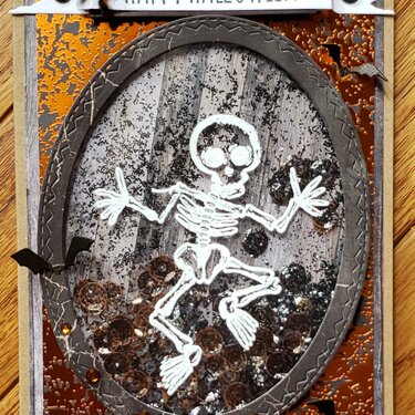 Skeleton Halloween Shaker Card