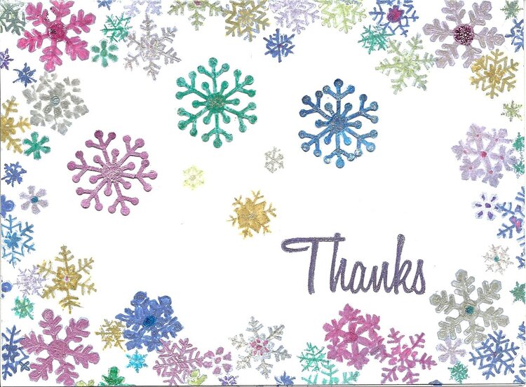 Colorful Snowflake Thank You Card