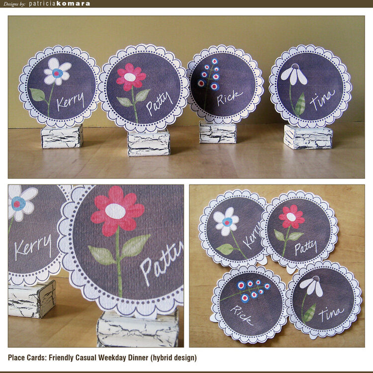 Scalloped Floral Place Cards