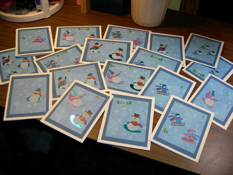 Cards for Soldiers-Snowmen Stickers