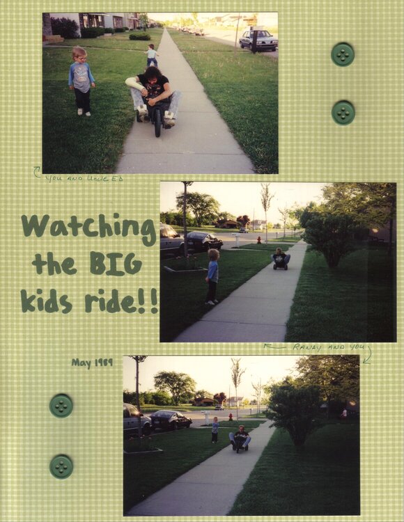 Watching the BIG kids ride - May 1989