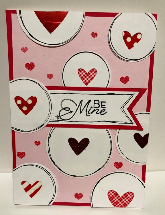 Be Mine Heart Circles Card