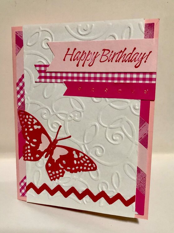 Pink HB Butterfly Card