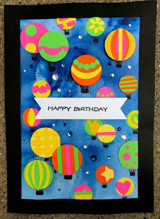 Hot Air Balloon Happy Birthday Card