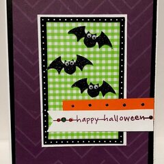 Batty Halloween Gingham Card