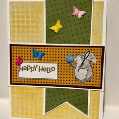 Hedgehog and Butterflies Birthday Card