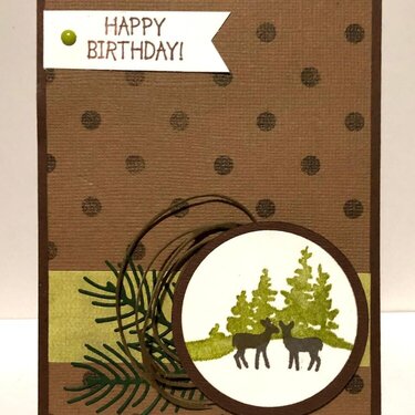 Two Deer and Dots Card