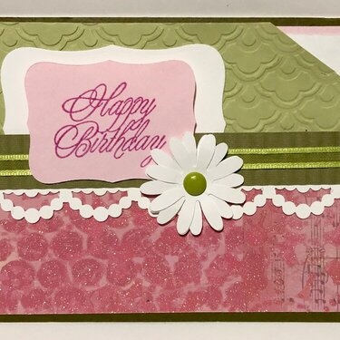 Pink and Green Flower Card